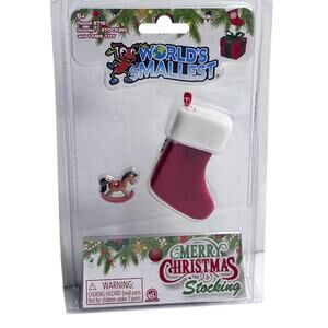 Worlds Smallest Christmas Stocking & Rocking Horse 3" Holiday Mini Toys New